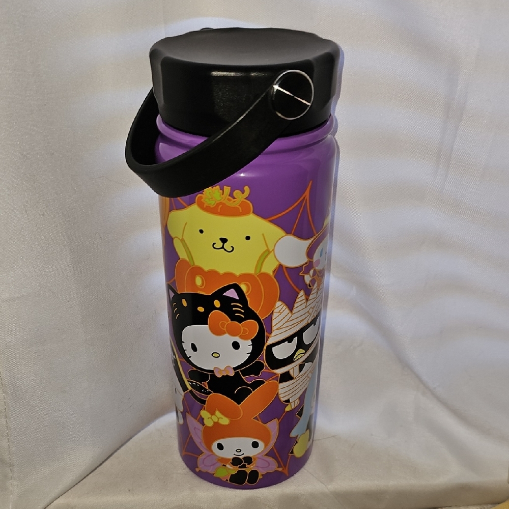 Bioworld Purple Thermos with Black Lid Hello Kitty & Friends Halloween 17oz